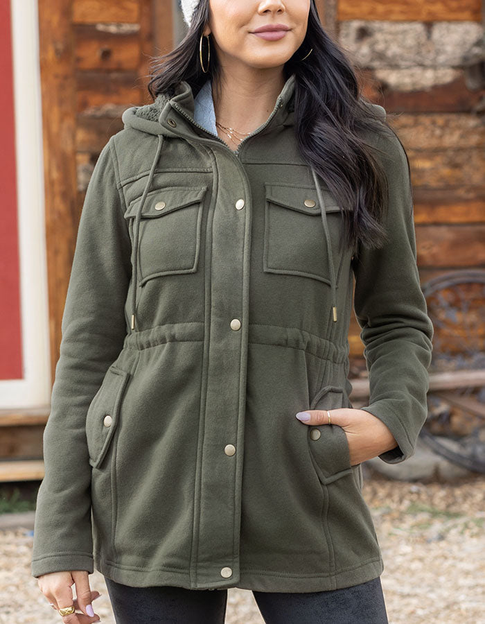 Charcoal or Olive Utility Jacket