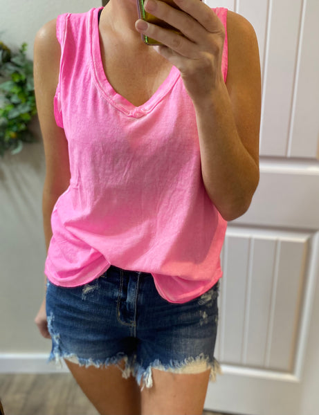 Raw Hem Sleeveless Top