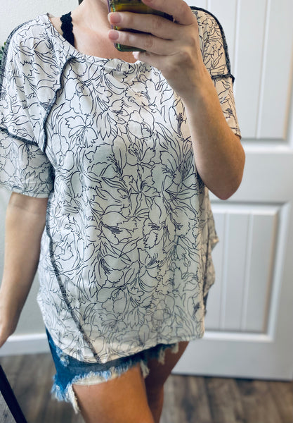 Black Floral Top