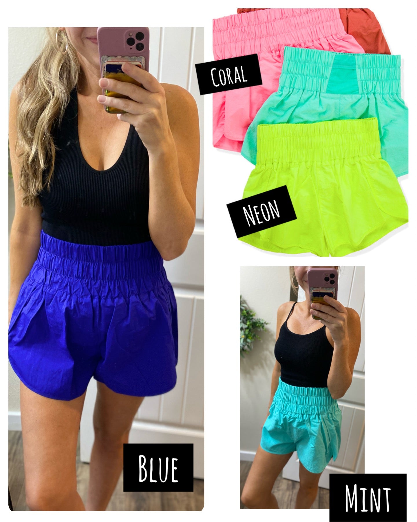 Windbreaker Smocked Shorts
