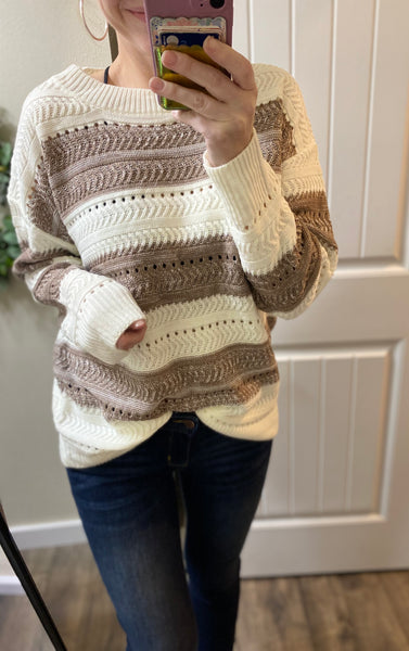 Mocha Striped Sweater