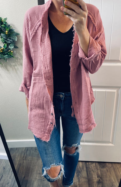 Frayed Button-Up