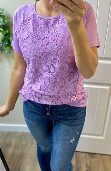 Deal of the Day! Lavender Lace Front Top