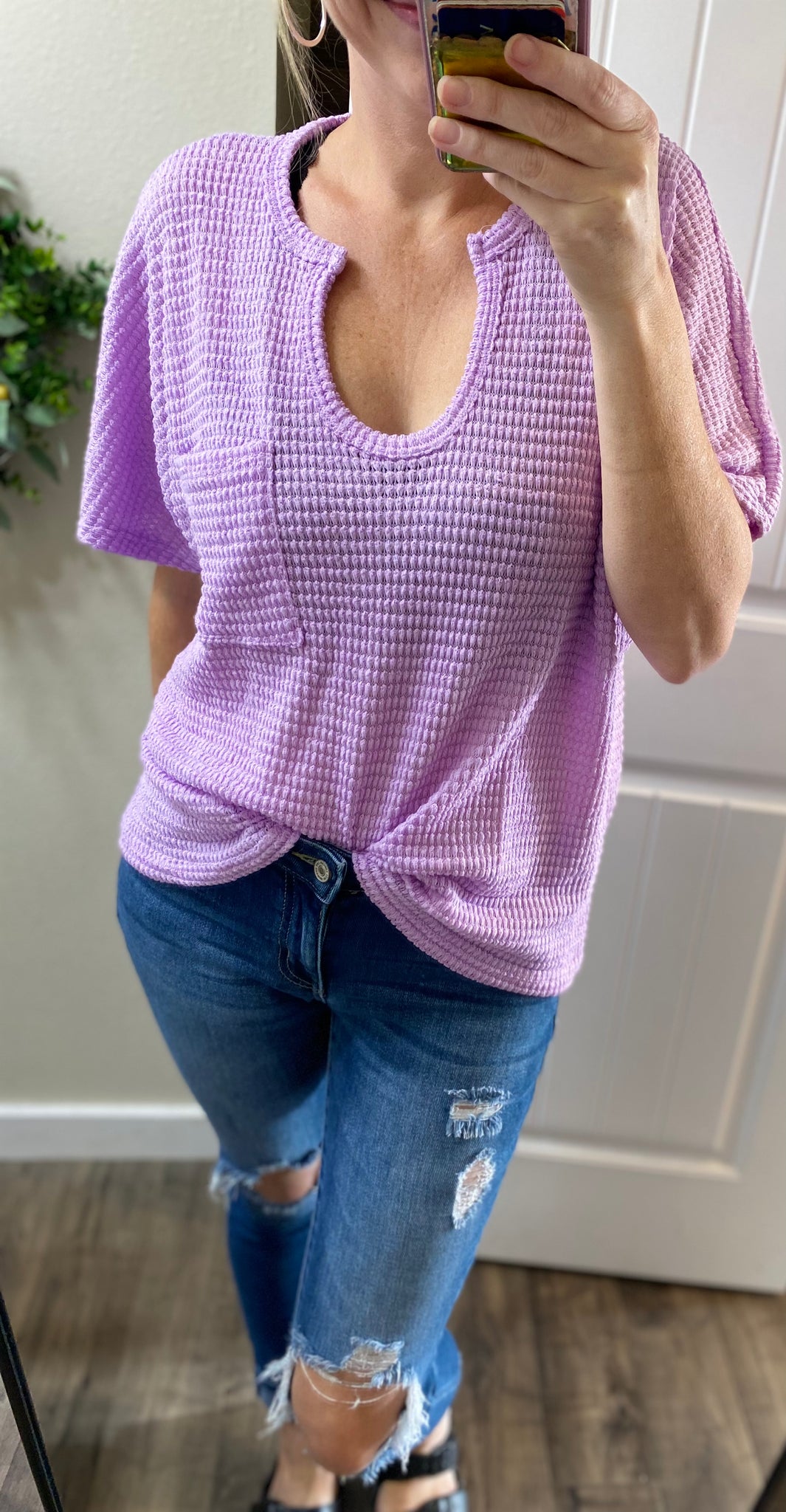 Keyhole Short Sleeve Top