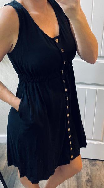 Button Sleeveless Dress
