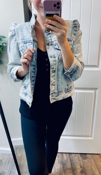 Hello Lovely Quarter Sleeve Denim Jacket