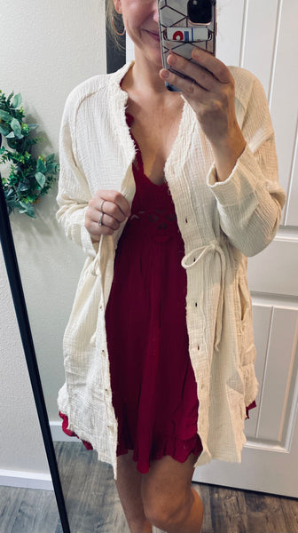 Gauze Button Up Cardigan