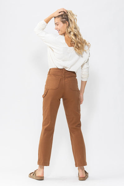 Judy Blue Rust Brown Utility Denim