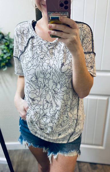 Black Floral Top