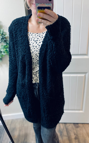 Black Popcorn Cardigan