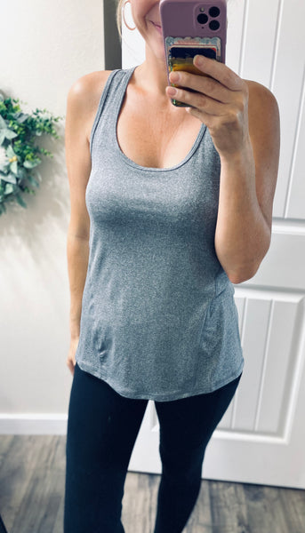 Gray Athletic Raceback Tank
