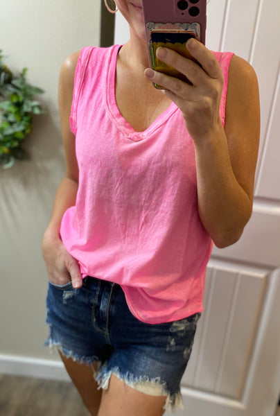Raw Hem Sleeveless Top