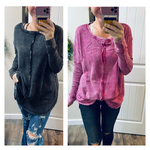 Mineral Wash Seam Long Sleeve