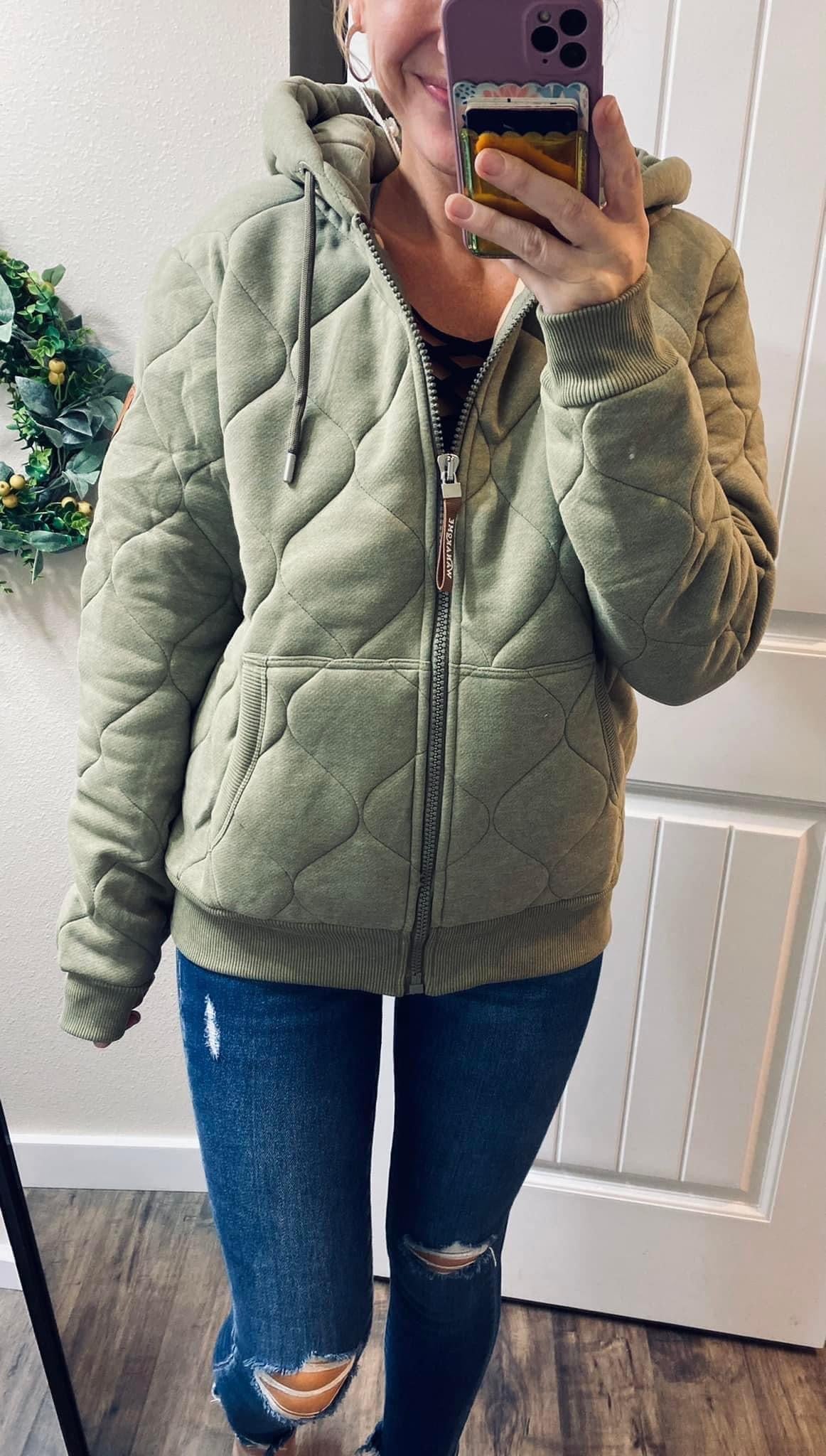 Olive Wanakome Quilted Jacket