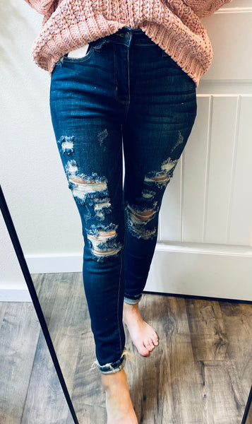 Judy Blue Dark Distressed Denim