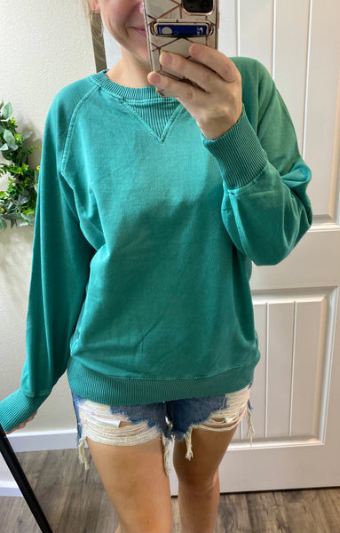 Mineral-wash  French Terry Long Sleeve