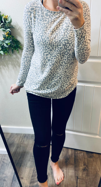 Grey Leopard Long Sleeve