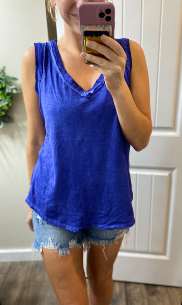 Raw Hem Sleeveless Top