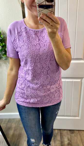 Deal of the Day! Lavender Lace Front Top