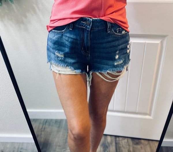 Distress Midrise Shorts
