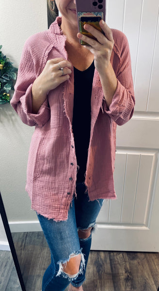 Frayed Button-Up