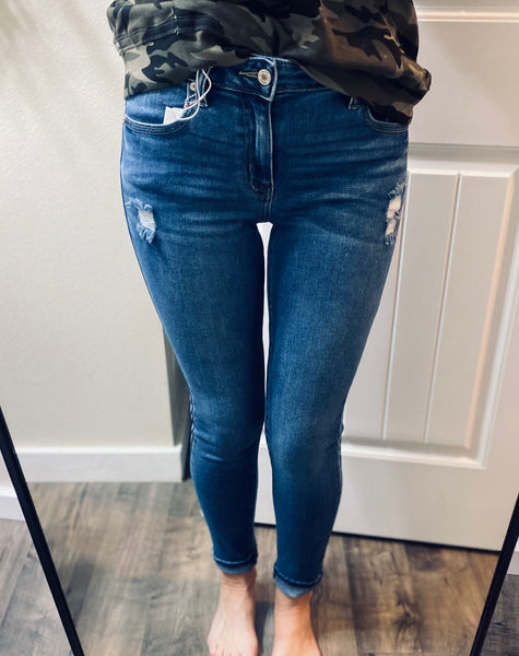 Kancan Midwash Distressed Pocket Denim