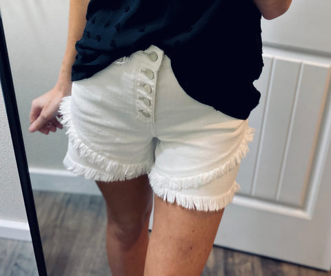 Judy Blue White Tulip Hem Shorts