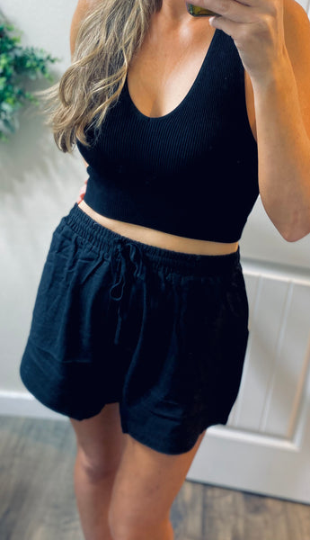 Ribbed Racerback Bra with Removable Pads