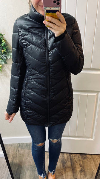 Black Puff Long Jacket