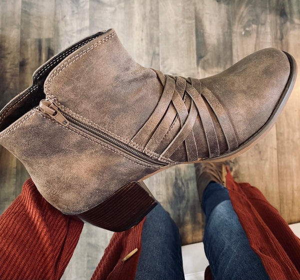 Sale! Cross Buckle Booties