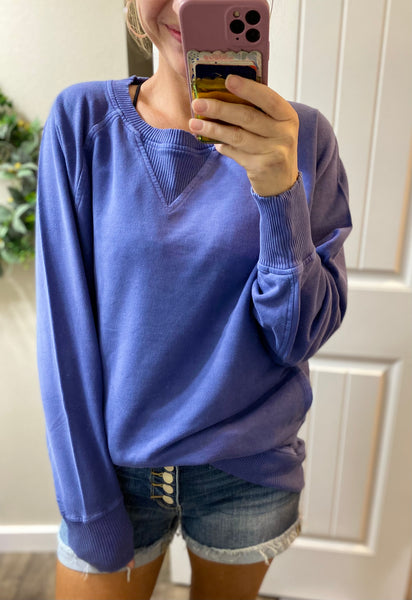 Summer Mineral Wash Terry Pullover