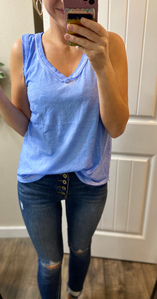 Raw Hem Sleeveless Top