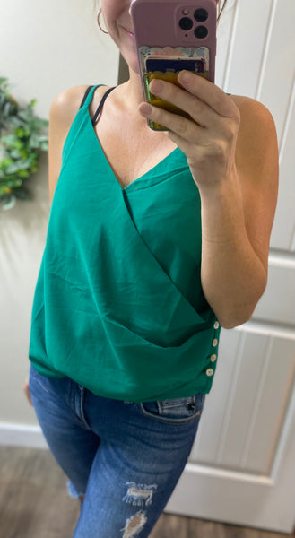 Side Ruched Button Cami