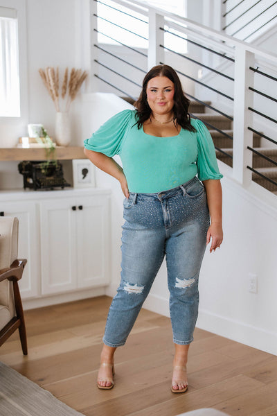 Square Bodysuit in Mint