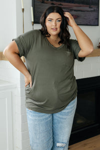 Favorite Boyfriend V-Neck Top in Olive