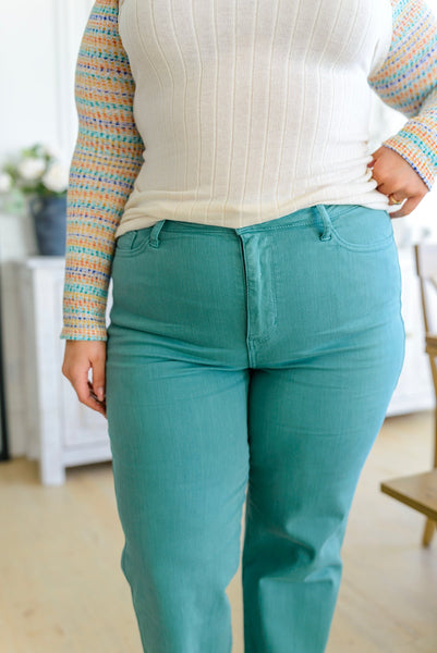 Judy Blue Teal Straight Jeans
