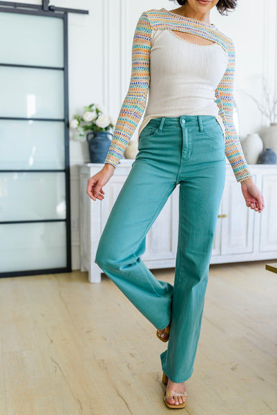 Judy Blue Teal Straight Jeans