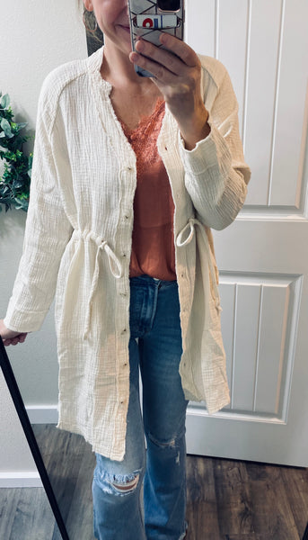 Gauze Button Up Cardigan