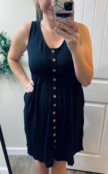 Button Sleeveless Dress