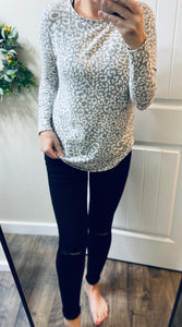 Grey Leopard Long Sleeve