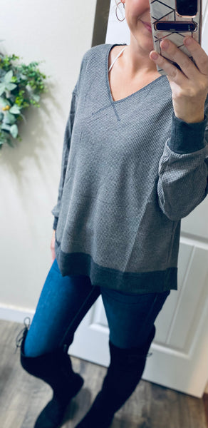 Charcoal Trim Long Sleeve