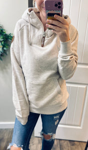Oatmeal 1/2 Zip Wanakome Hoodie