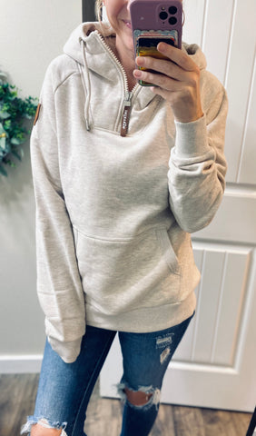 Oatmeal 1/2 Zip Wanakome Hoodie