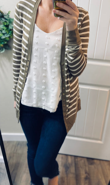 Striped Snap Cardigan