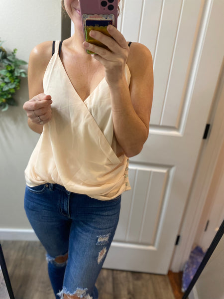Side Ruched Button Cami