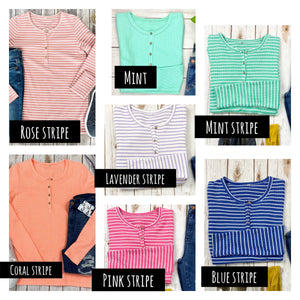 Spring Thumb Hole Henley Long Sleeve