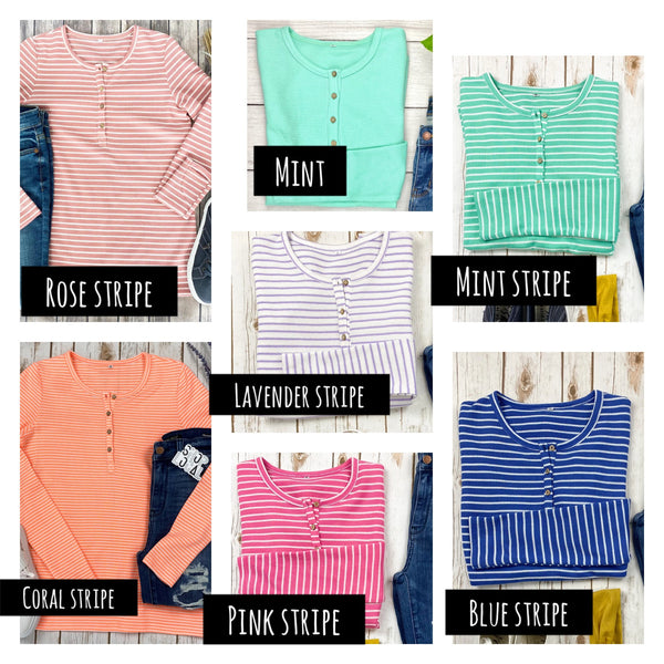 Spring Thumb Hole Henley Long Sleeve