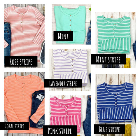 Spring Thumb Hole Henley Long Sleeve