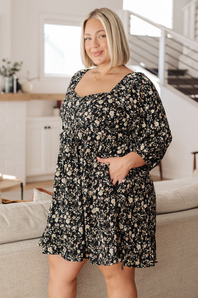 Floral Wide Neck Dress