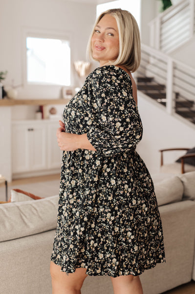 Floral Wide Neck Dress